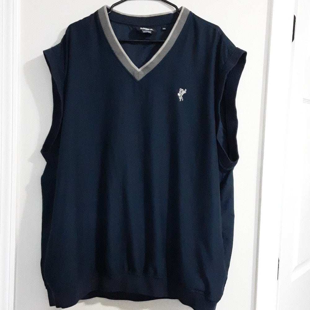 Ashworth water wind resistant breathable men vest navy outdoor hiking casual y2k